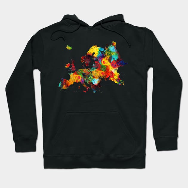 Map of Europe Hoodie by erzebeth